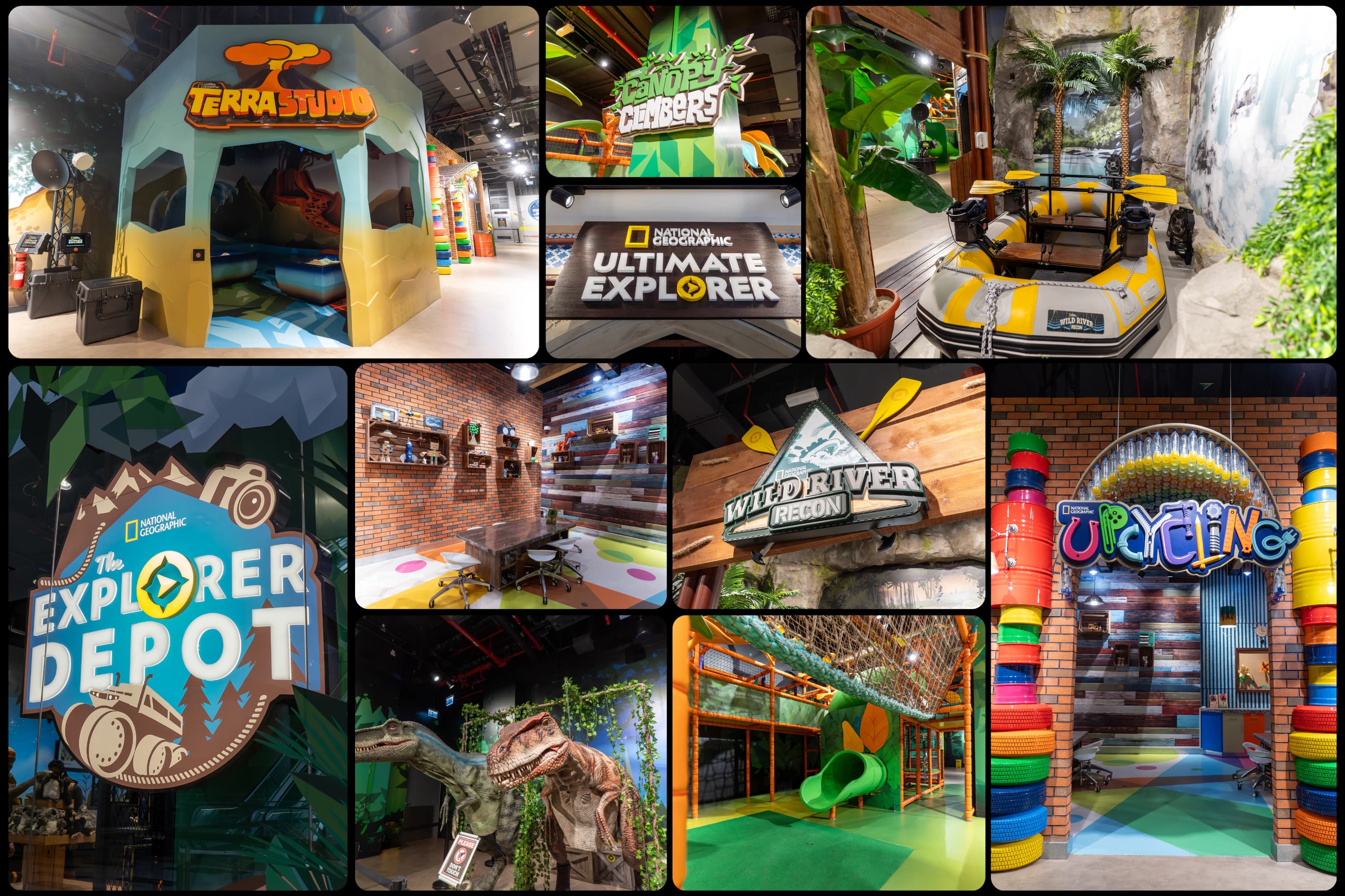 Family entertainment centers collage